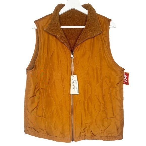 Very J‎ Quilted Reversible Zip Up Vest Size Large - Picture 1 of 7